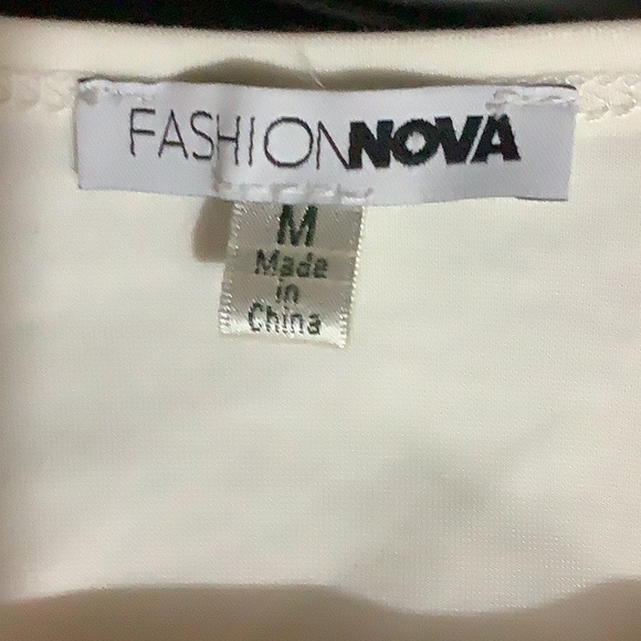 Fashion Nova White Peplum Cut Out Bodysuit - Picture 7 of 8